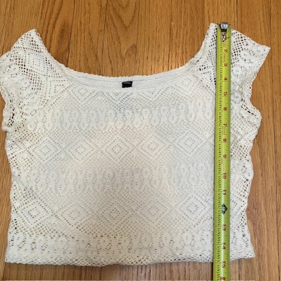 Design Lab cream colored short sleeve crop top M - Picture 6 of 6